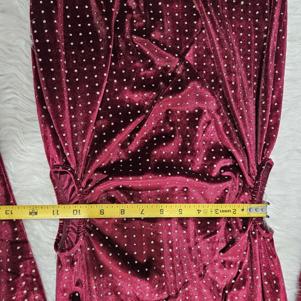 Speechless Burgundy Velvet Long Sleeve Dress - Picture 8 of 9